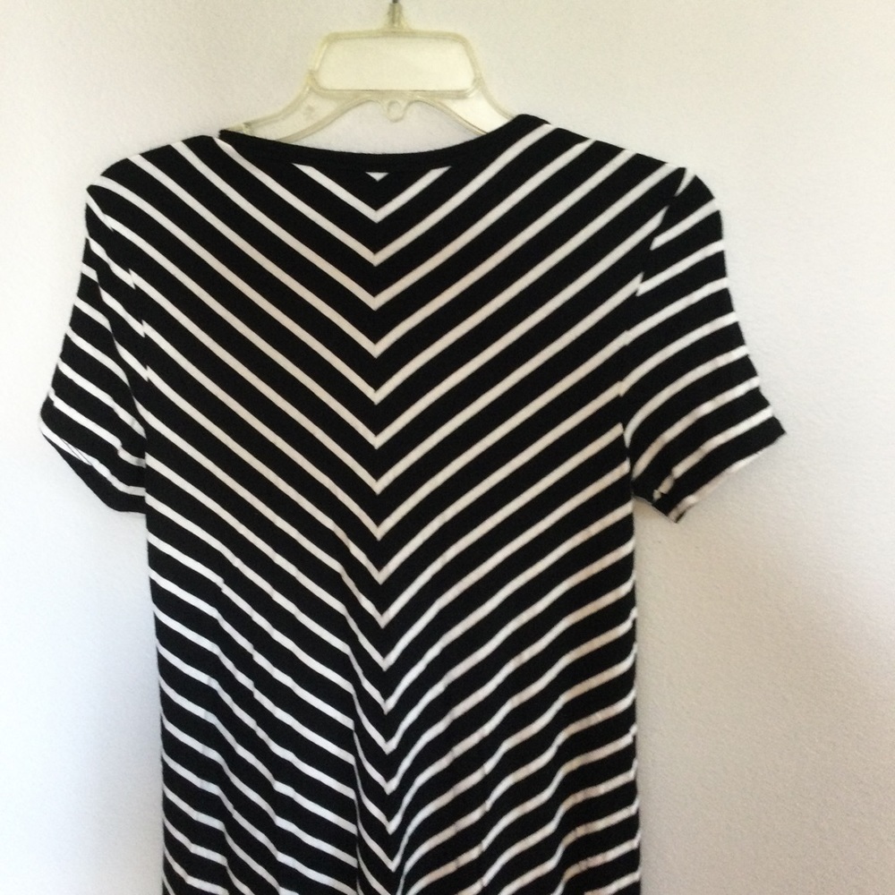 Premise Black & White Short Sleeve Shark Tooth Hem Dress Size Small - Picture 7 of 7